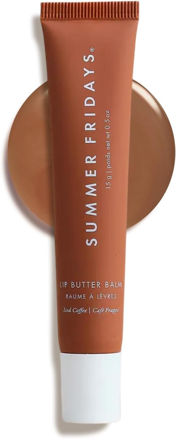 Bálsamo labial Lip Butter Balm Iced Coffee de Summer Fridays con tono café.