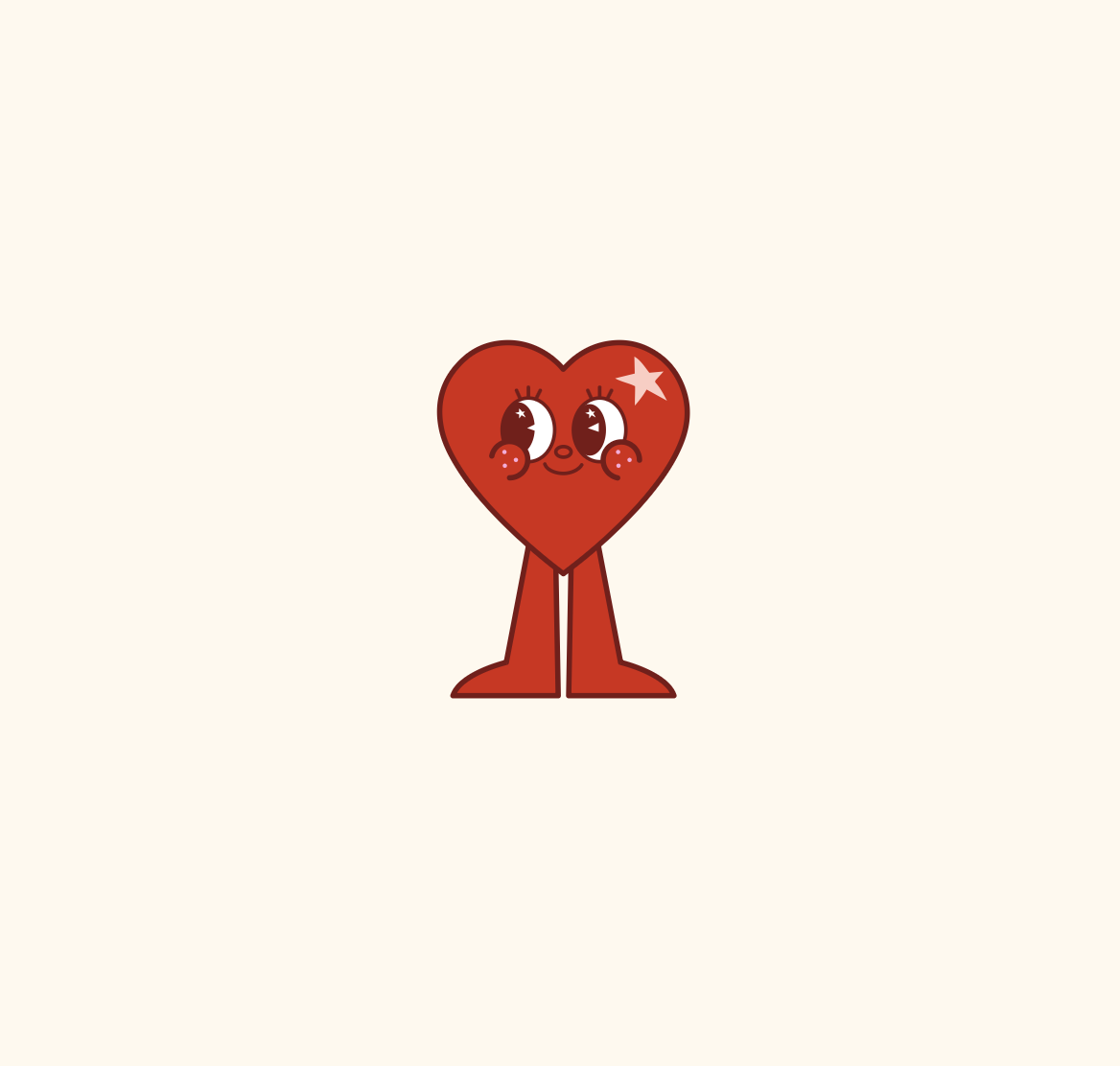 Corazón rojo con ojos